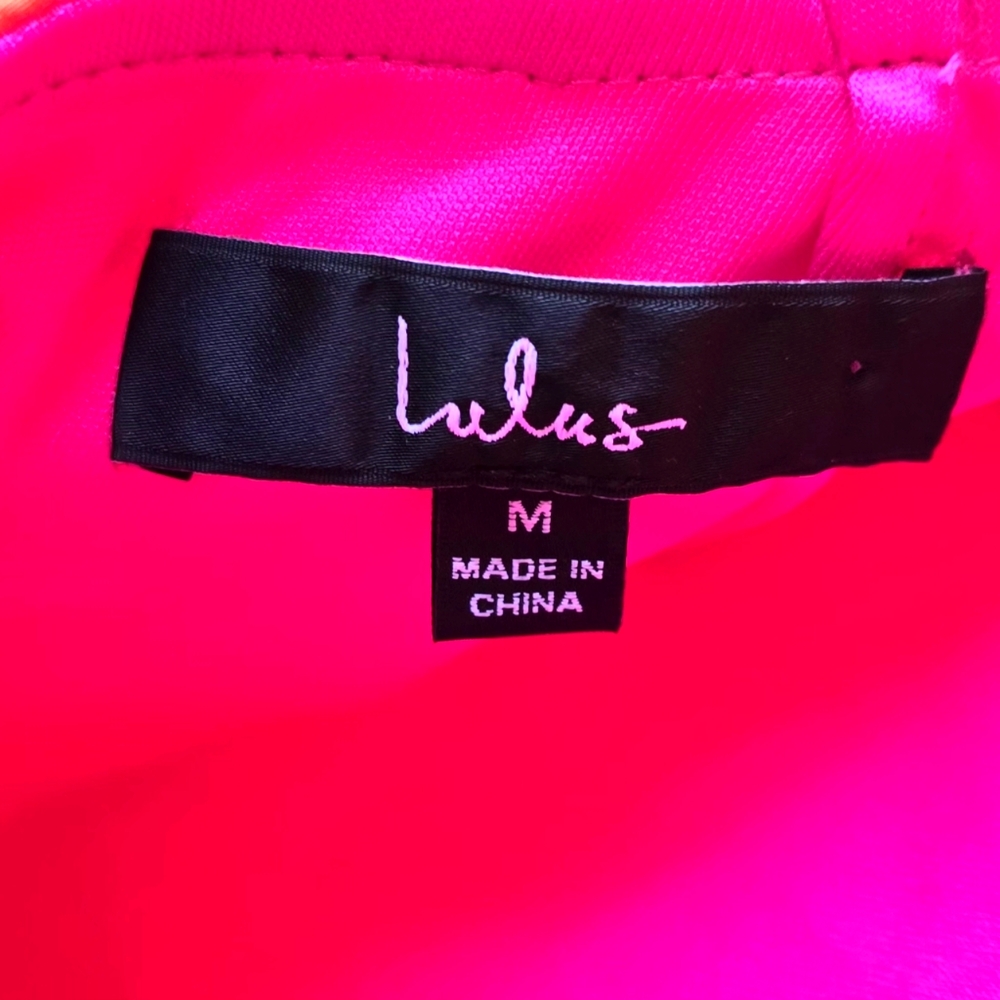 NWT Lulu's Bold Tendencies Fuschia Floral Strapless Midi Dress Size Medium - Picture 10 of 15